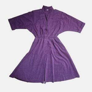 Vintage Petites By Willi Dolman Batwing Sleeve Mini Dress 6 Elastic Waist Cotton